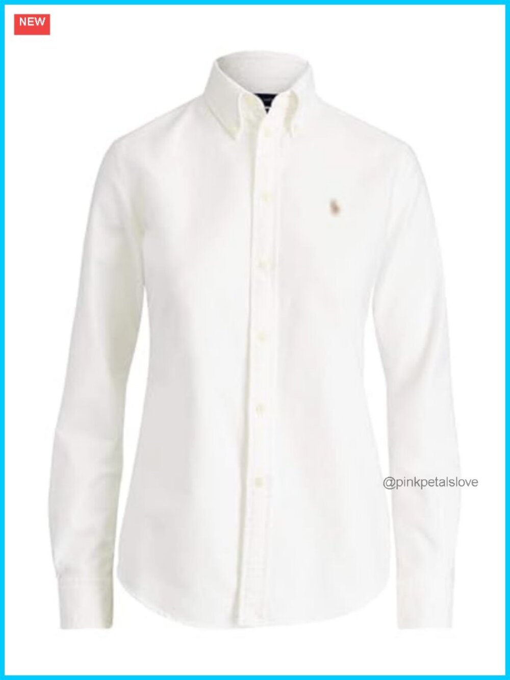 Classic Fit Oxford Cotton Button-Down Long Sleeve Shirt Equestrian Embroidery